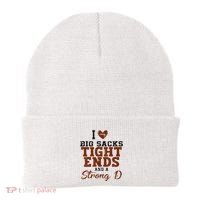 I Love Big Sacks Tight Ends And A Strong D Beanie thumb 0