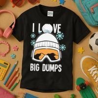 I Love Big Dumps Snowboarder Snowboarding Freestyle Boarder Kids T-Shirt thumb 3