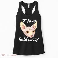 I Love Bald Pussy Adult Humor Dirty Pun Joke Women's Tank Top thumb 0