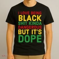 I Love Being Black It's Dope Afro Hair Black History Month T-Shirt thumb 3