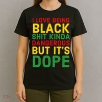 I Love Being Black It's Dope Afro Hair Black History Month T-Shirt thumb 4