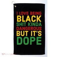 I Love Being Black It's Dope Afro Hair Black History Month Golf Towel thumb 0