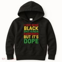 I Love Being Black It's Dope Afro Hair Black History Month Kids Hoodie thumb 0
