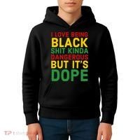 I Love Being Black It's Dope Afro Hair Black History Month Kids Hoodie thumb 4