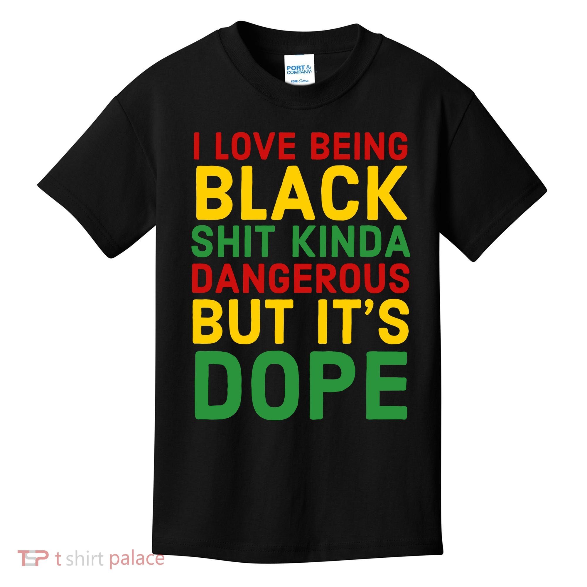 I Love Being Black It's Dope Afro Hair Black History Month Kids T-Shirt