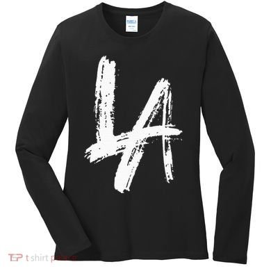 Interlocking La Brush Design Los Angeles California Women's Long Sleeve Shirt