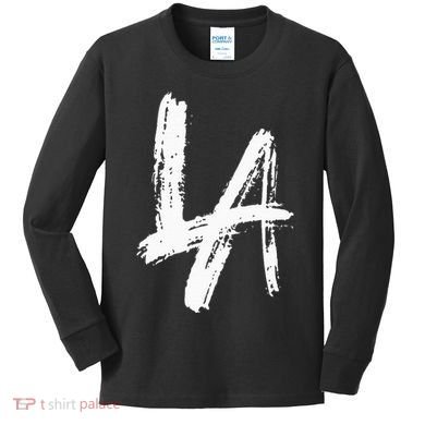 Interlocking La Brush Design Los Angeles California Kids Long Sleeve Shirt