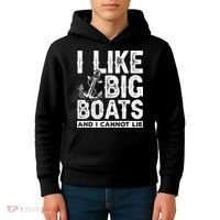 I Like Big Boats And I Can't Lie Kids Hoodie thumb 4