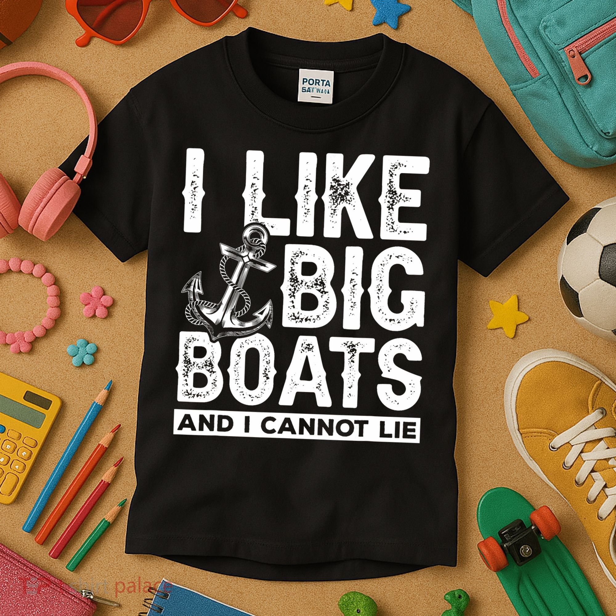 I Like Big Boats And I Can't Lie Kids T-Shirt