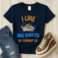 I Like Big Boats And I Cannot Lie. Funny Cool Cruise Women's T-Shirt thumb 3