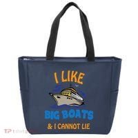 I Like Big Boats And I Cannot Lie. Funny Cool Cruise Tote Bag thumb 0