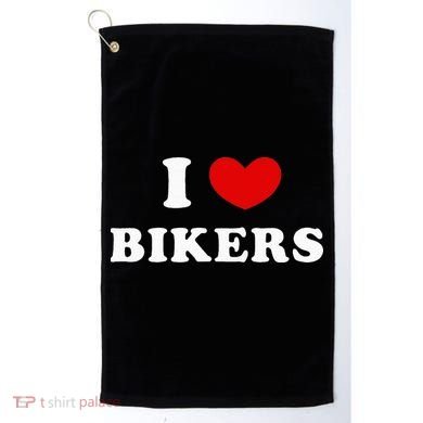 I Love Bikers Golf Towel