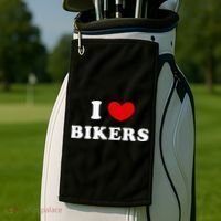 I Love Bikers Golf Towel thumb 2