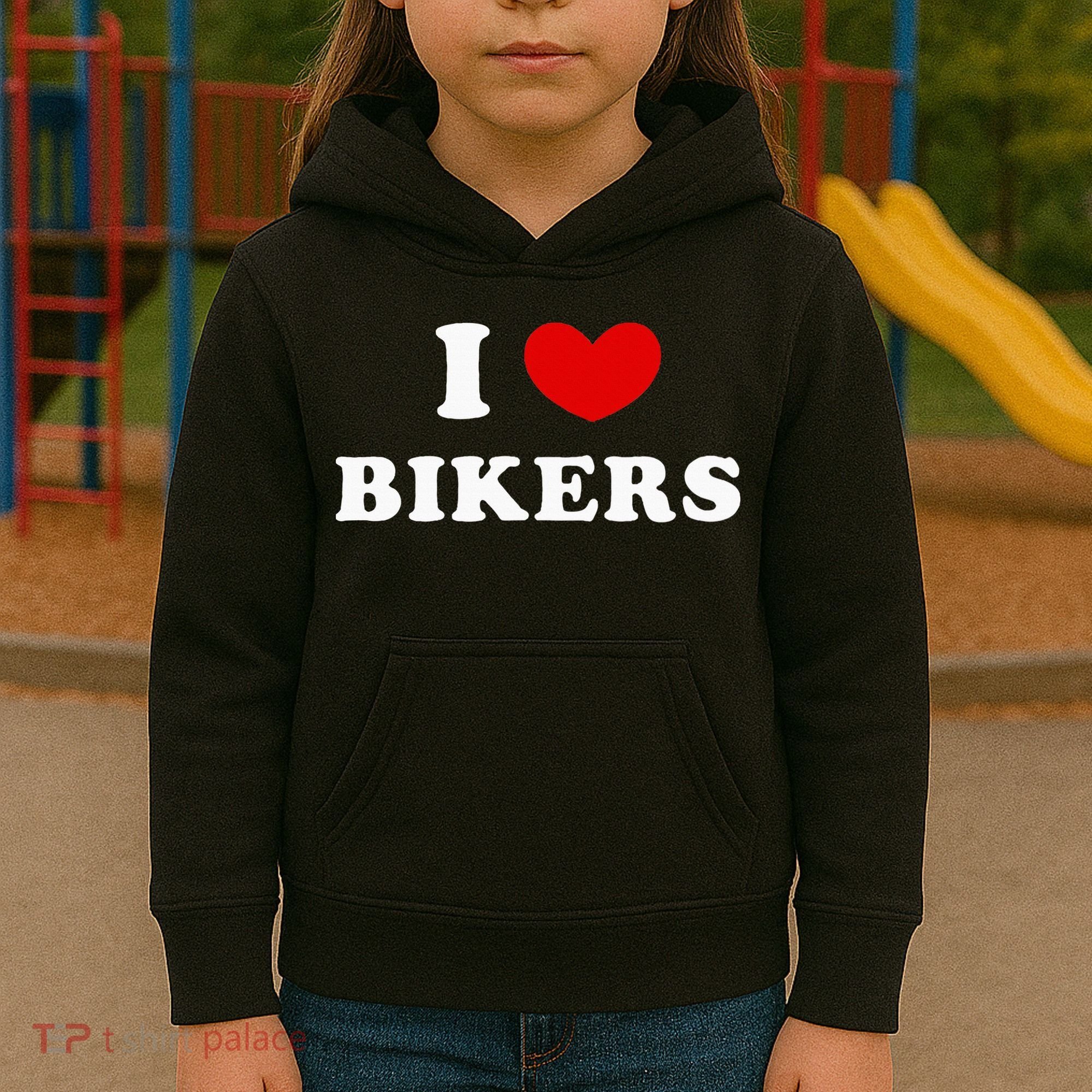 I Love Bikers Kids Hoodie
