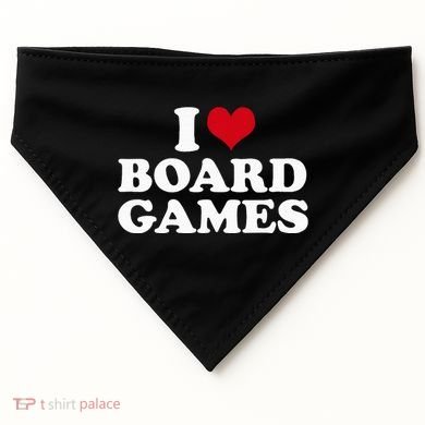 I Love Board Games USA-Made Doggie Bandana