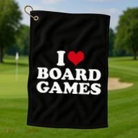 I Love Board Games Golf Towel thumb 1