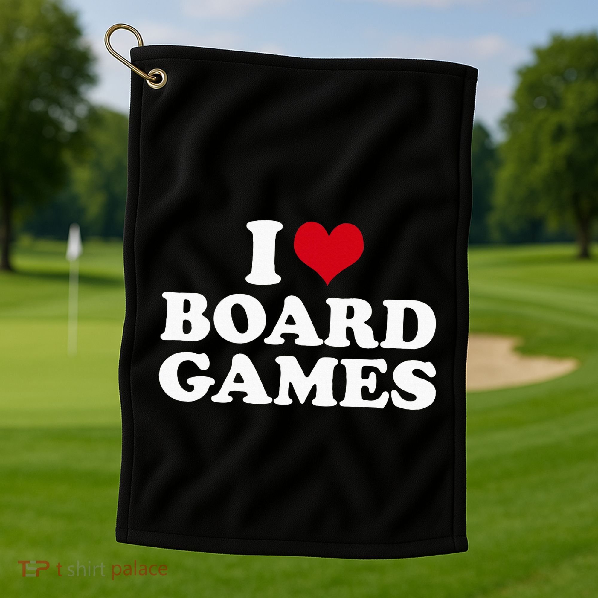 I Love Board Games Golf Towel