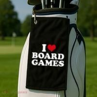 I Love Board Games Golf Towel thumb 2