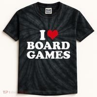 I Love Board Games Kids Tie-Dye T-Shirt thumb 0