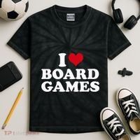 I Love Board Games Kids Tie-Dye T-Shirt thumb 2