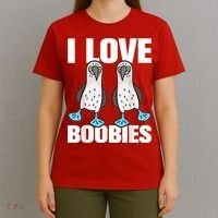 I Love Boobies Blue Footed Boobie Bird Funny Gift For Birdwatchers T-Shirt thumb 4