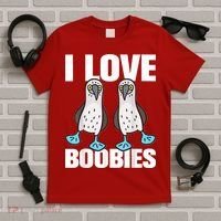 I Love Boobies Blue Footed Boobie Bird Funny Gift For Birdwatchers T-Shirt thumb 5