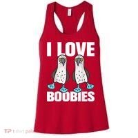I Love Boobies Blue Footed Boobie Bird Funny Gift For Birdwatchers Women's Tank Top thumb 0