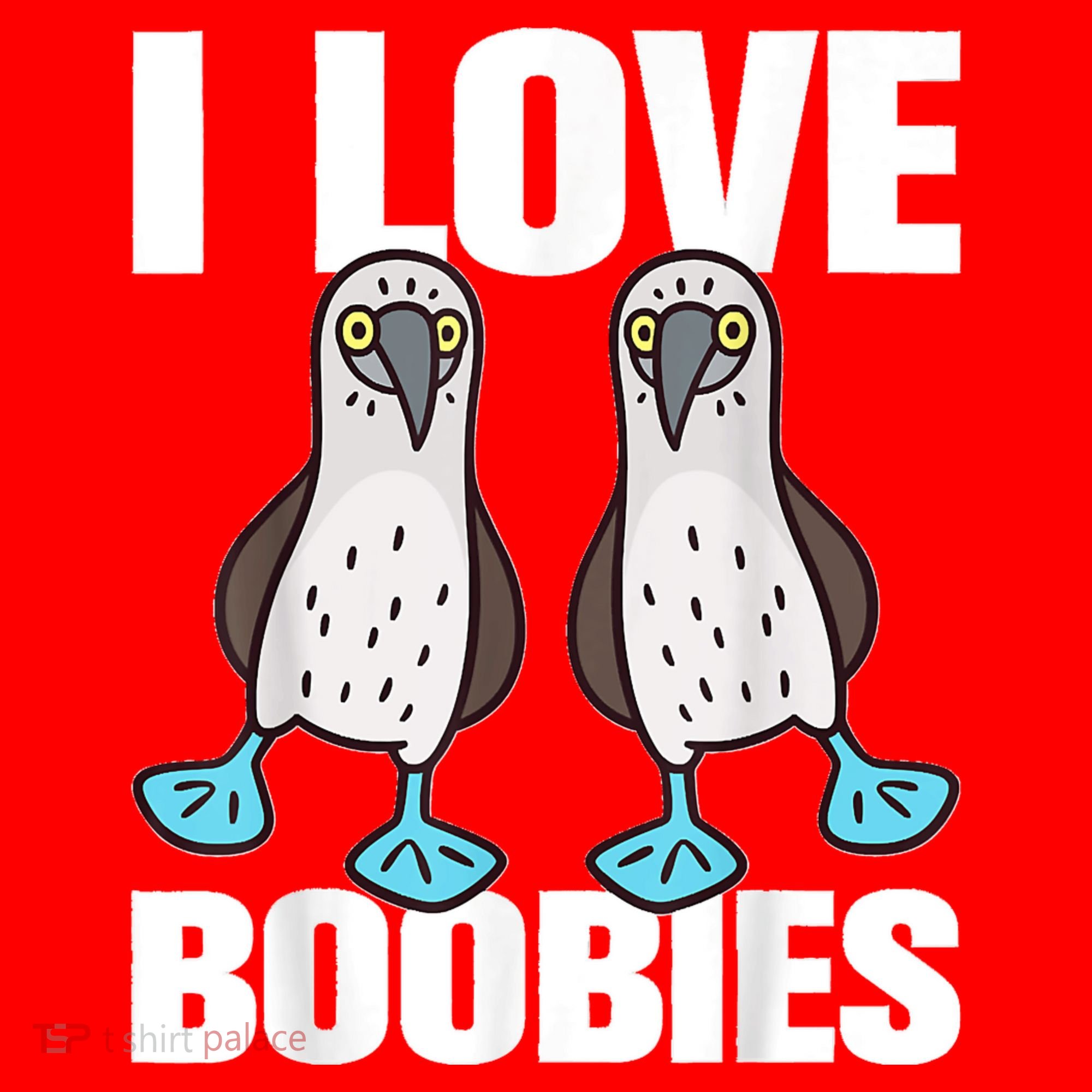 I Love Boobies Blue Footed Boobie Bird Funny Gift For Birdwatchers Kids Long Sleeve Shirt