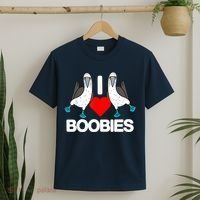 I Love Boobies Blue Footed Boobie Bird Funny I Heart Boobies T-Shirt thumb 2