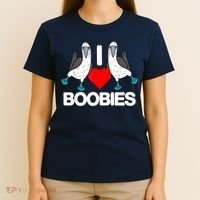 I Love Boobies Blue Footed Boobie Bird Funny I Heart Boobies T-Shirt thumb 4