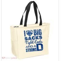 I Love Big Sacks Tight Ends And Strong D Funny Football Tote Bag thumb 2