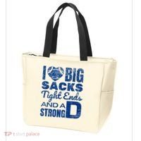 I Love Big Sacks Tight Ends And Strong D Funny Football Tote Bag thumb 3