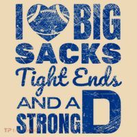 I Love Big Sacks Tight Ends And Strong D Funny Football Tote Bag thumb 4