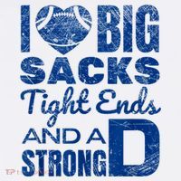 I Love Big Sacks Tight Ends And Strong D Funny Football Beanie thumb 2