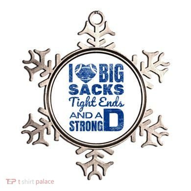 I Love Big Sacks Tight Ends And Strong D Funny Football Ornament