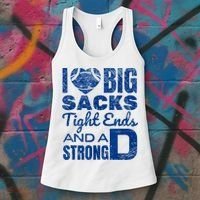 I Love Big Sacks Tight Ends And Strong D Funny Football Women's Tank Top thumb 3