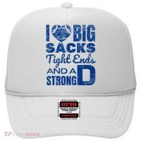 I Love Big Sacks Tight Ends And Strong D Funny Football Hat thumb 0