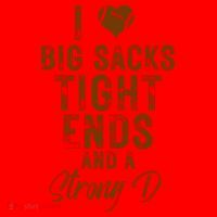I Love Big Sacks Tight Ends A Strong D Funny Santa Hat thumb 1