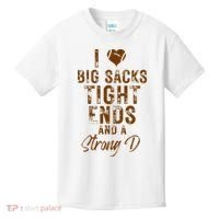 I Love Big Sacks Tight Ends A Strong D Funny Kids T-Shirt thumb 0