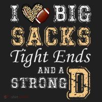 I Love Big Sacks Tight Ends And Strong D Heart Football Beanie thumb 2