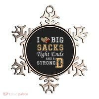 I Love Big Sacks Tight Ends And Strong D Heart Football Ornament thumb 0