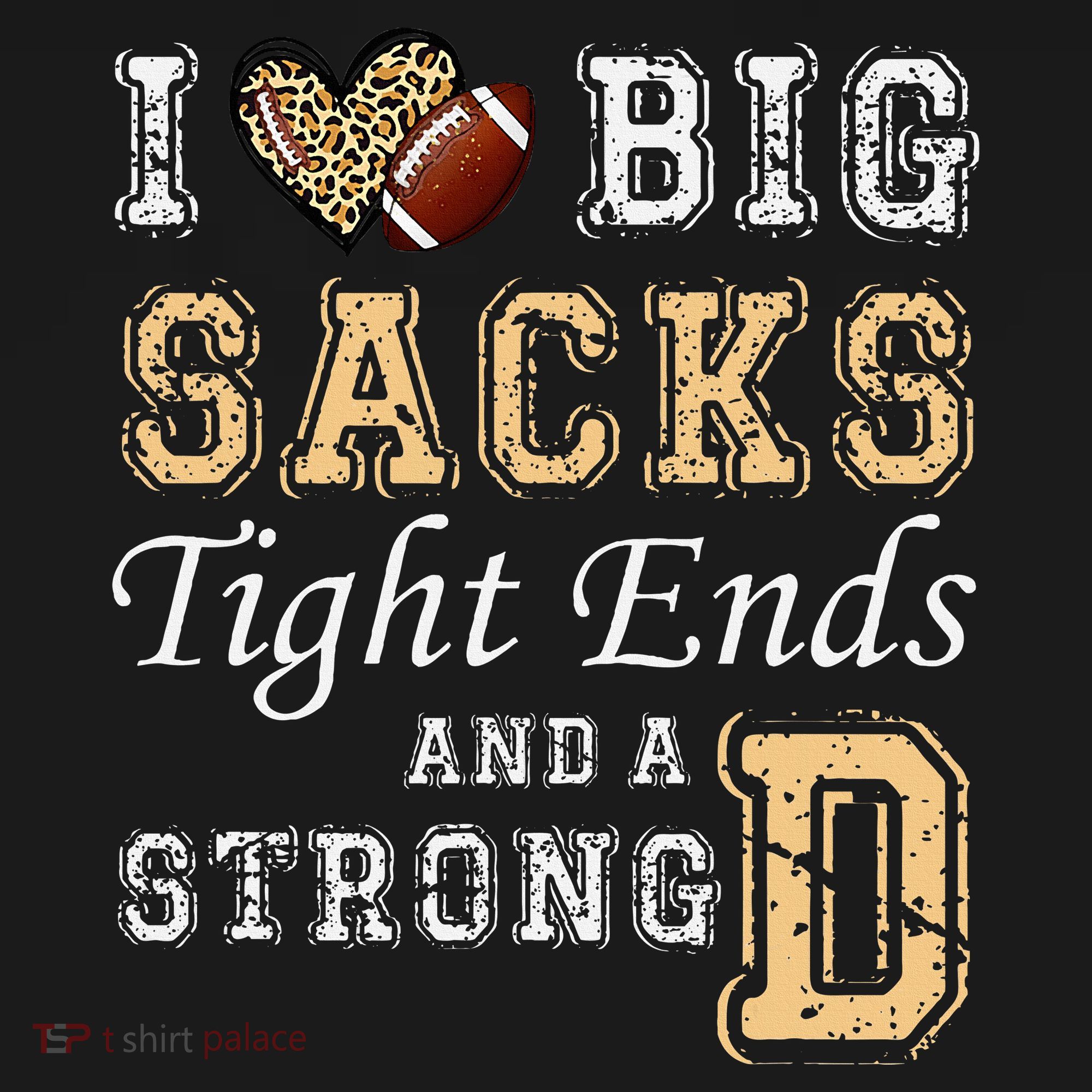 I Love Big Sacks Tight Ends And Strong D Heart Football Ornament