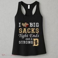 I Love Big Sacks Tight Ends And Strong D Heart Football Women's Tank Top thumb 3
