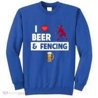 I Love Beer And Fencing Lunge Parry Sword Fighting Ing Gift Sweatshirt thumb 0