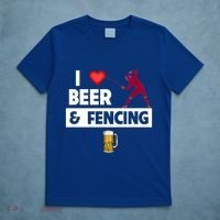 I Love Beer And Fencing Lunge Parry Sword Fighting Ing Gift T-Shirt thumb 5
