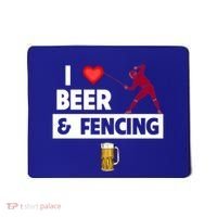 I Love Beer And Fencing Lunge Parry Sword Fighting Ing Gift Mousepad thumb 0