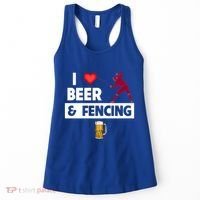 I Love Beer And Fencing Lunge Parry Sword Fighting Ing Gift Women's Tank Top thumb 0