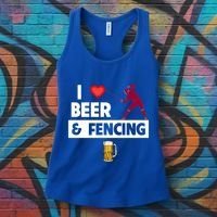 I Love Beer And Fencing Lunge Parry Sword Fighting Ing Gift Women's Tank Top thumb 3