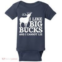 I Like Big Bucks And I Cannot Lie Deer Hunting Baby Bodysuit thumb 0