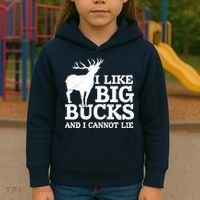 I Like Big Bucks And I Cannot Lie Deer Hunting Kids Hoodie thumb 3